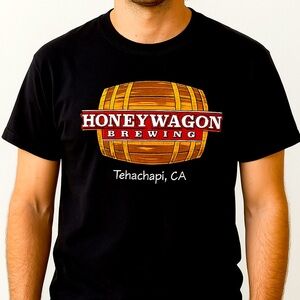 Honey Wagon Brewery Graphic Tee Short Sleeves Black Mens Large Humor New